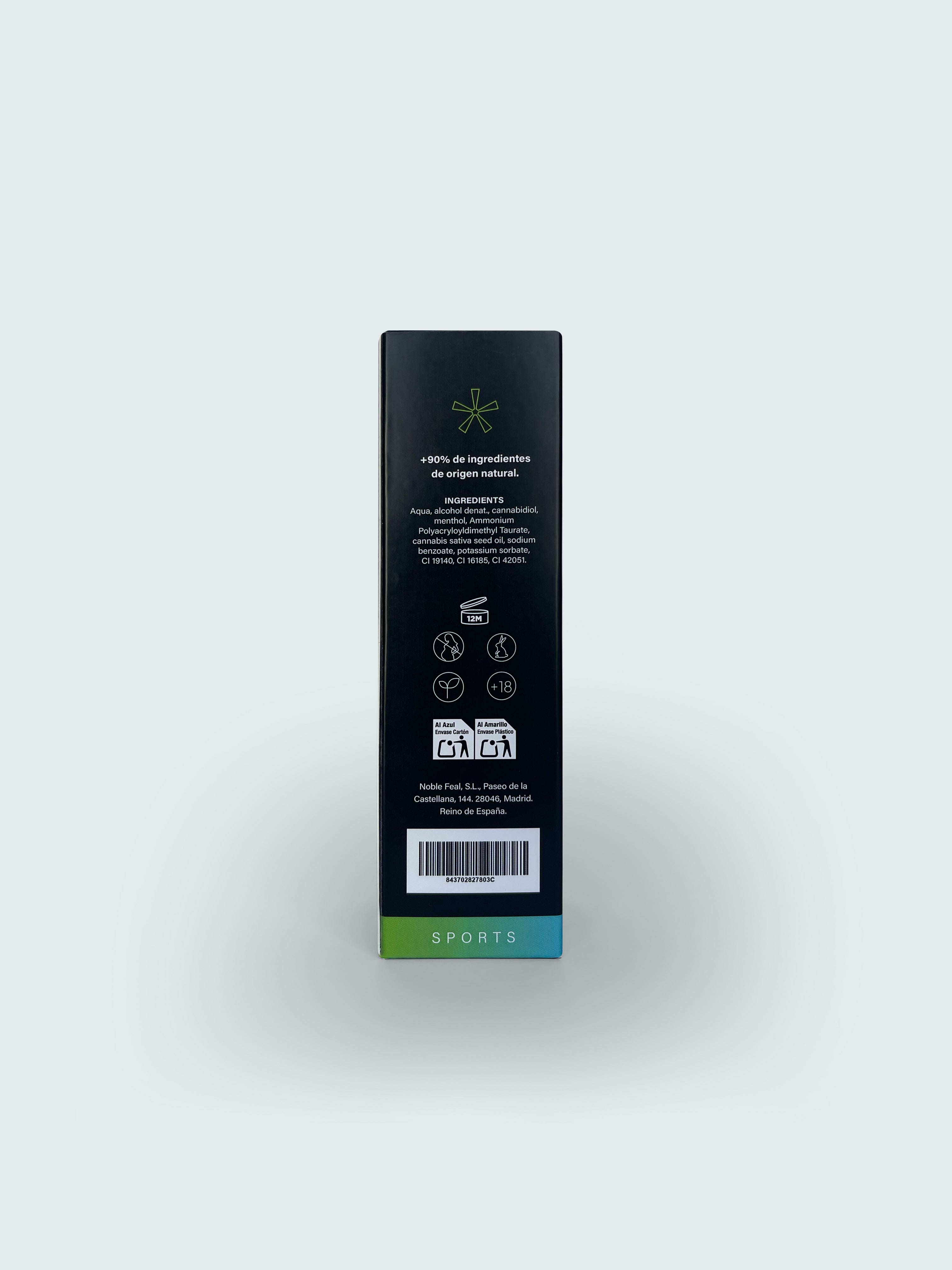 Gel corporal efecto frío con CBD