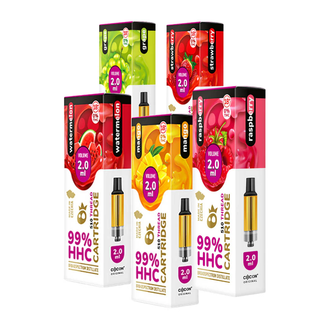 Pack 5 Cartuchos desechables de HHC al 96% 2ml (600 caladas)